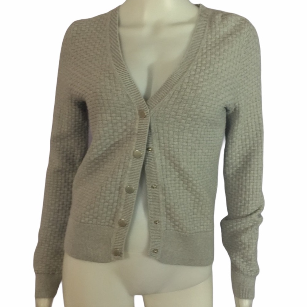 Liz Claiborne Gray Cardigan Sweater Size Medium
